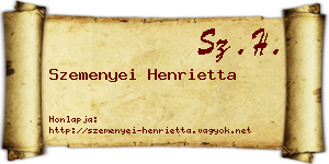 Szemenyei Henrietta névjegykártya