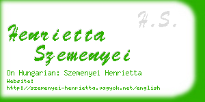 henrietta szemenyei business card